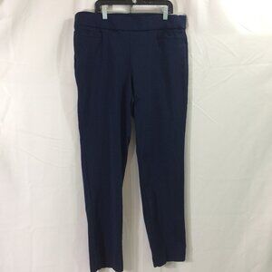 Liz Claiborne Pants Navy Stretch Pull On Athleisure 4 Pockets Rayon Blend 14